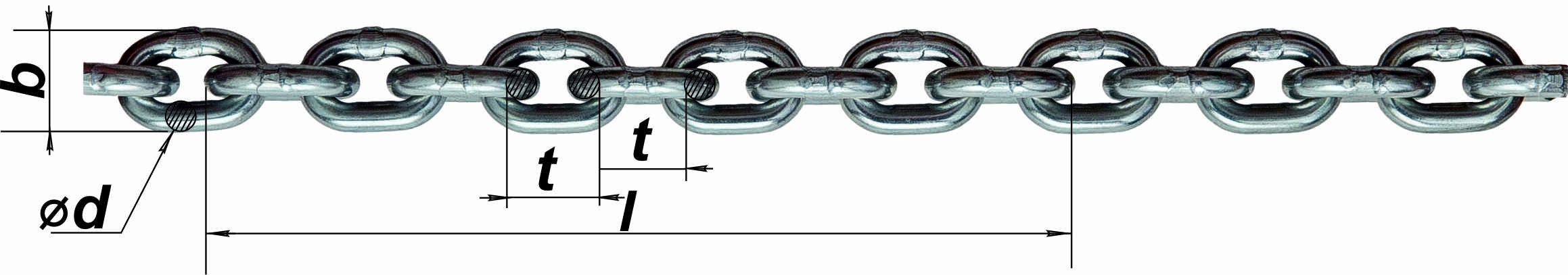 Цепь круглозвенная 16х44-А1 для пескоразбрасывателей