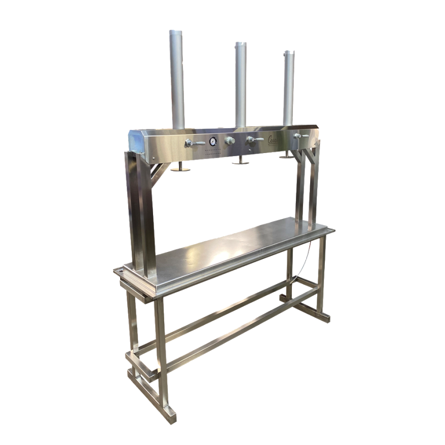 Вертикальный пневматический пресс с горизонтальной столешницей