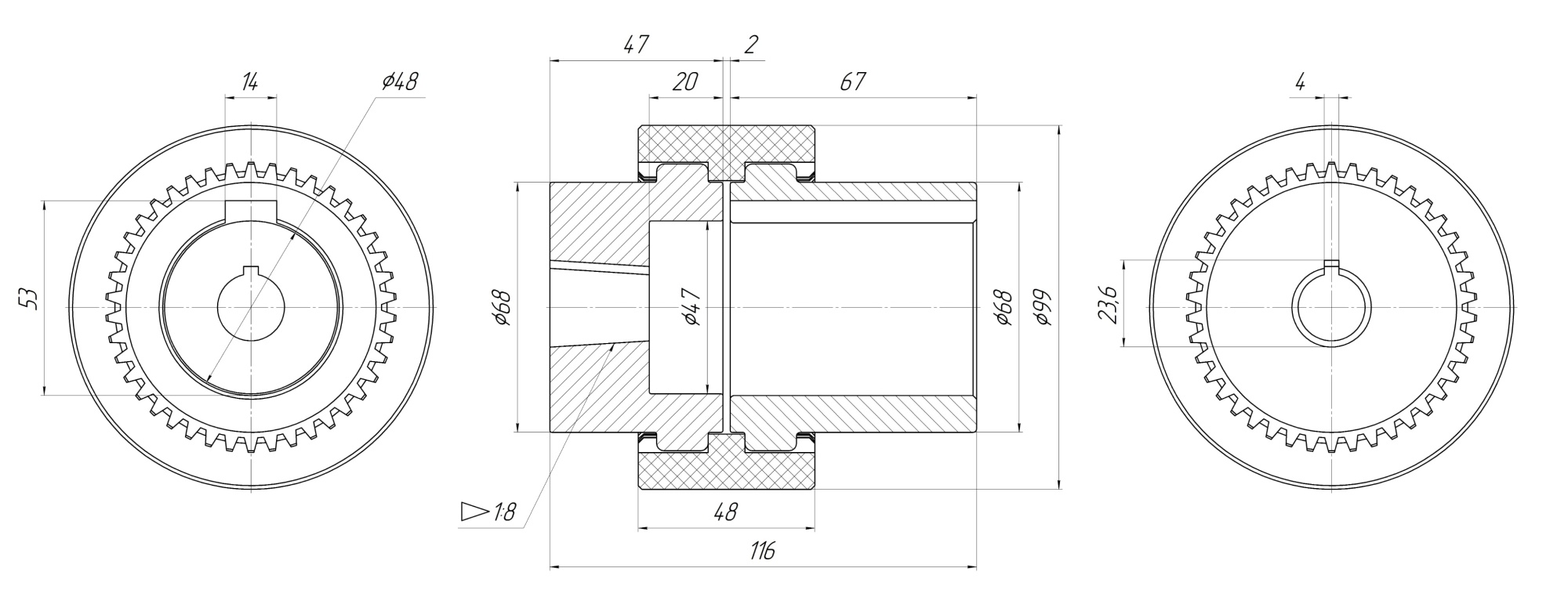 Полумуфты в сборе DK482PK03 + DK4802